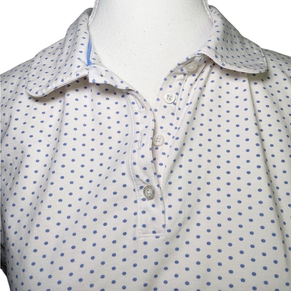 Lady Hagen Polka Dot Sleeveless Golf Polo Top - Picture 4 of 15